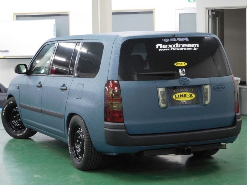 Line X全塗装 オールペイント 日本初特注カラーのブルー トヨタ サクシード Line X Auto Japan