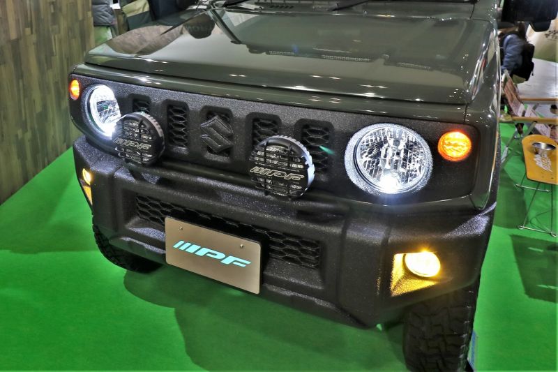IPFデモカー 新型ジムニー LINE-X塗装カスタム オートサロン2019 IPFデモカー 新型ジムニー LINE-X塗装カスタム オートサロン2019