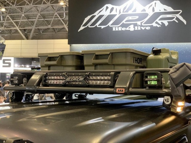 IPF_カスタムジムニー_ARB4x4デラックスルーフラック_ルーフキャリア_東京オートサロン2020展示 IPF_カスタムジムニー_ARB4x4デラックスルーフラック_ルーフキャリア_東京オートサロン2020展示
