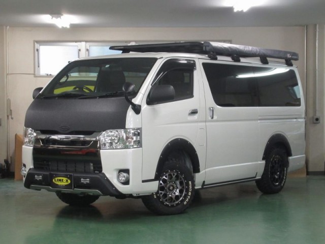 ハイエース LINE-X塗装カスタム ARB4x4サイドオーニング RHINO-RACK
